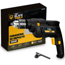 Furadeira Elétrica De Impacto 550w 3/8 10mm Profissional The Black Tools – 220V