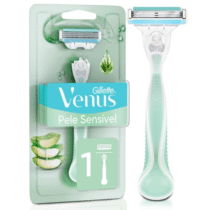 Gillette Venus Pele Sensível Aparelho de Depilar Recarregável com Aloe Vera