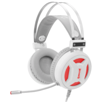 Headset Gamer Redragon Minos H210W com Microfone com Mute Iluminação Vermelha – Lunar White