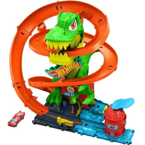 Hot Wheels Pista de Brinquedo T-Rex x Quartel de Bombeiros