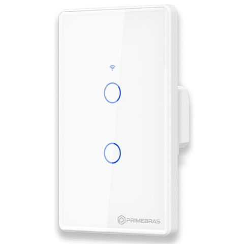 Interruptor Duplo Smart Wifi Inteligente Touch Primebras Branco