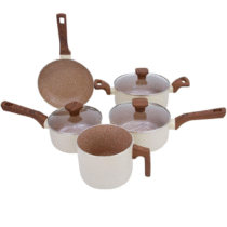 Jogo de 5 Panelas Alumínio Indução Pratic Cook Crema Mimo Style