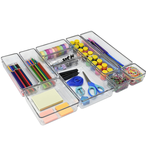 Kit 10 Organizadores Modulares Acrílica Tamanhos Sortidos