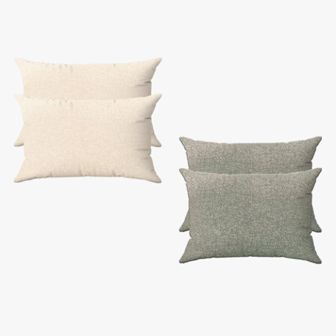 Kit 2 Capas de Almofada Linho Cru 30cm x 50cm Baguete Com Zíper
