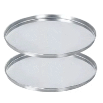 Kit 2 Formas Pizza Inox 35cm Com Borda Assadeira
