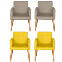 Kit 2 Poltronas Cadeiras Tecido Base Reforçada Assento Espuma D-22 Moblan Decor (12 cores)