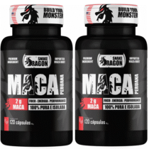 Kit 2 Potes Maca Peruana Negra 100% Pura Snake Dragon 120 Capsulas cada