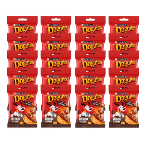 Kit 20 Bifinho de Carne Doguitos Purina 65g para Cães Adultos