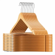 Kit 20 Cabides De Madeira Roupa Calça Marfim Adulto Kontuz
