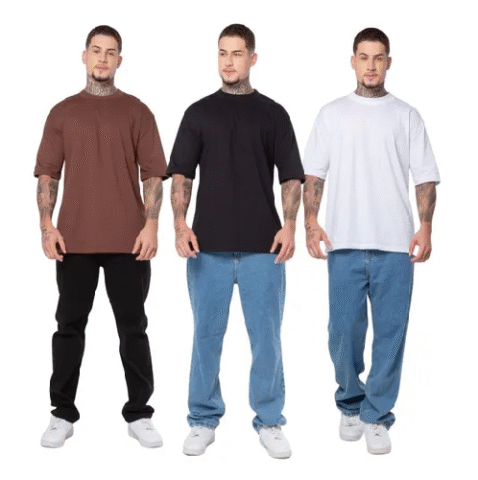 Kit 3 Camisetas Oversized Streetwear Premium Algodão HGGStore