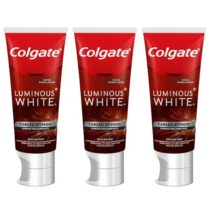 Kit 3 Unidades Colgate Luminous White Creme Dental Clareador Carvão Ativado 70g