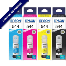Kit 4 Garrafas de Tinta Original Epson EcoTank T544 Original L3110 L3150 – Lacrado