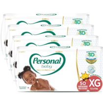 Kit 4 pacotes Fraldas Personal Premium Protection XG 50 Unidades cada