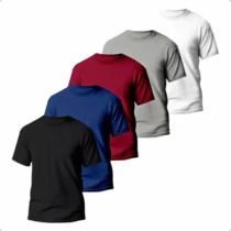 Kit 5 Camisetas Básicas Masculina Dry Fit Lisa Tradicional Veronz