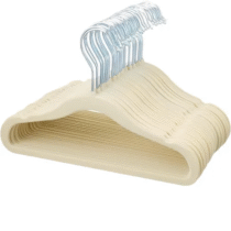 Kit 50 Cabides Veludo Infantil Antideslizante Slim Bege