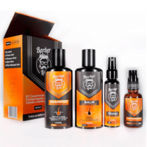 Kit Barba Completo Balm + Tônico Crescimento + Shampoo + Óleo Perfumado – Barber Line
