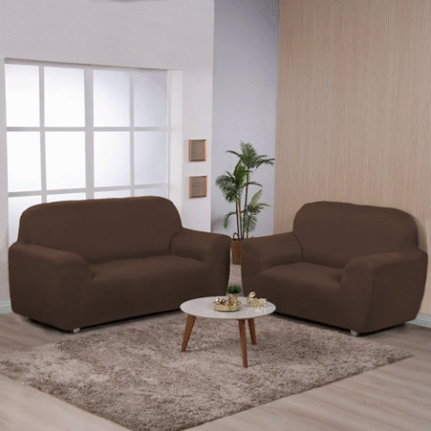 Kit Capa De Sofá Protetora Lisa Coladinha 3 E 2 Lugares (18 cores)