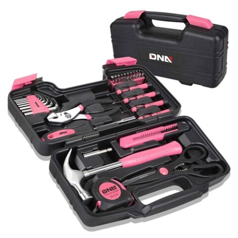 Kit De Ferramentas Portátil 39 Peças Rosa DNA Motoring