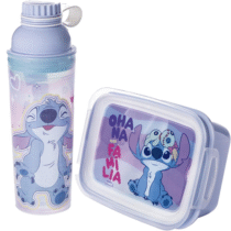 Kit Stitch Disney Marmita Hermética com Travas + Garrafa Lancheira