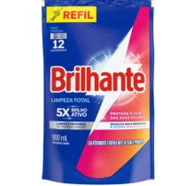 Lava Roupas Líquido Refil Brilhante Limpeza Total 900ml