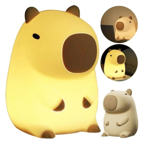 Luminária LED Infantil Silicone Recarregável USB Capivara