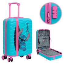 Mala De Viagem Infantil Stitch Com 4 Rodas Azul Luxcel
