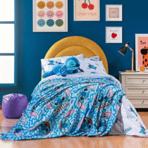 Manta Cobertor Infantil Stitch Cool 100% Original Disney Toque Macio 1,50m x 2,20m Pelúcia Flannel