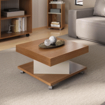 Mesa de Centro com rodizios SAARA cor Cinamomo/Off White Artely