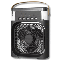 Mini Ventilador Climatizador Portátil LED Recarregável 3 Velocidades Porta USB