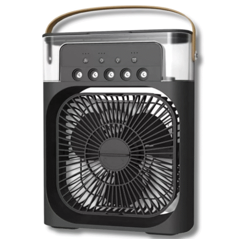 Mini Ventilador Climatizador Portátil LED Recarregável 3 Velocidades Porta USB