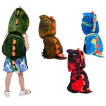 Mochila Infantil com Capuz Reforçado de Dinossauro