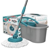 Mop Flash Limp Mop Giratório Fit com Balde Centrífuga Cinza