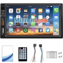 Multimídia FINYQBET 7 Polegadas Tela HD Android Auto Bluetooth, Dual USB, Compatível com iPhone e Android