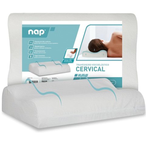 Nap Travesseiro Nasa Ortopédico Cervical D40 12/10cm de Altura Antialérgico e Antibacteriano
