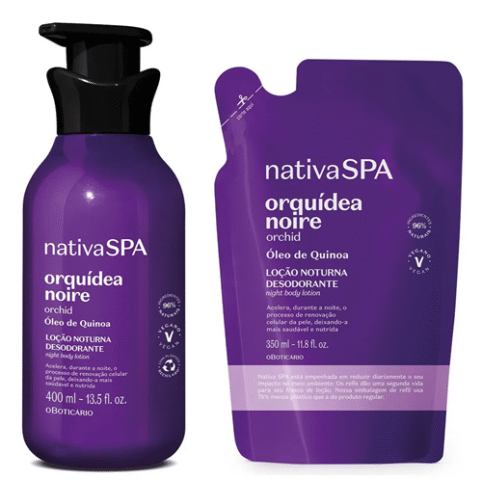 Nativa Spa Kit Orquidea Noire Loção Corporal 400ml + Refil 350ml