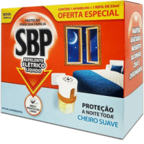 Novo Aparelho Repelente Elétrico Líquido SBP 45 Noites Cheiro Suave + Refil