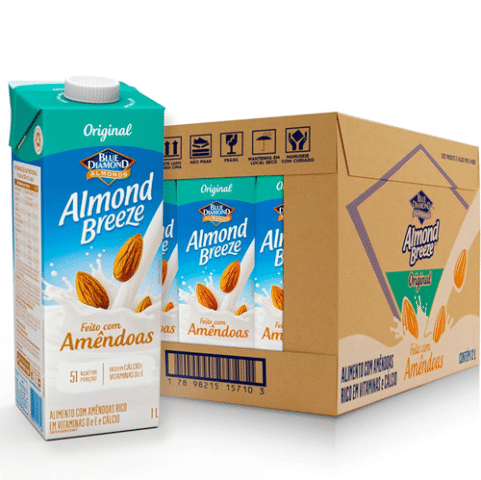 Pack 12 Unidades Amendoa Almond Breeze Original 1L