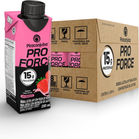 Pack 12 Unidades Piracanjuba ProForce Zero Lactose Morango 250ml