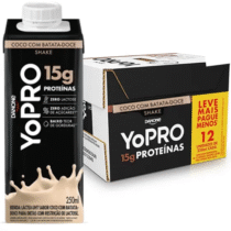 Pack 12 Unidades YoPRO Bebida Coco com Batata Doce 15g de proteinas 250ml