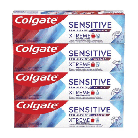 Pack 4 Unidades Colgate Creme dental Sensitive Pro Alívio Imediato Xtreme 90g