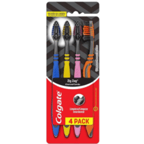 Pack 4 Unidades Escova Dental Colgate ZigZag Carvão