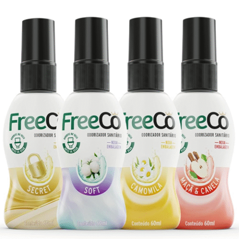 Pack com 4 unidades Freecô Bloqueador De Odores Sanitários – Novas Fragrâncias