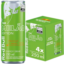 Pack de 4 Latas Red Bull Energético Melão Edition, Maracujá e Melão 250ml