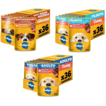 Pack Pedigree 36 Saches Ração Úmida para Cães Adultos e Filhotes 100g (5 opções)