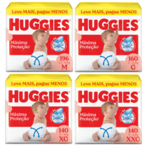 Pacotão Fralda Huggies Máxima Proteção M/G/XG/XXG