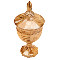Potiche Bomboniere De Cristal Âmbar Santorini 24,5cm No Voltagev Lyor