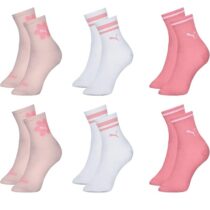 Puma Kids Kit 6 Pares Meia Infantil Cano Longo Algodão Meninas