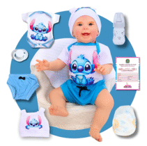 Bebê Reborn Menino Boneco Realista De Silicone Stitch