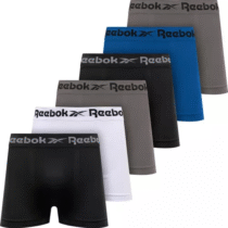 Kit 6 Cuecas Boxer Reebok Sem Costura Microfibra Original