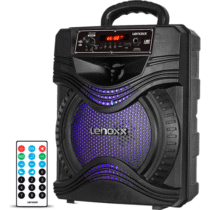 Caixa De Som Bluetooth Usb Portátil Sem Fio 120w Com Controle Led Rgb Função Tws Ca80a Lenoxx